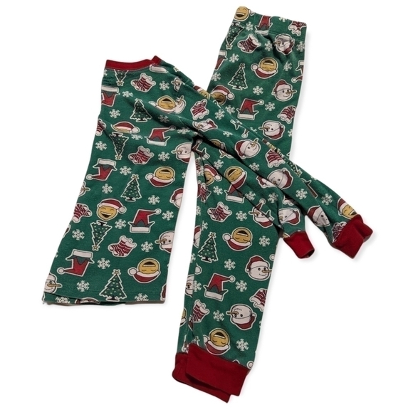 𝅺4T Boys Christmas Emoji 2 PC pajamas - Picture 1 of 3
